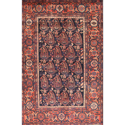 Tapis oriental noir / orange / brun
