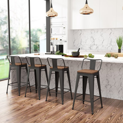 Saleh Counter Stool with Metal Frame