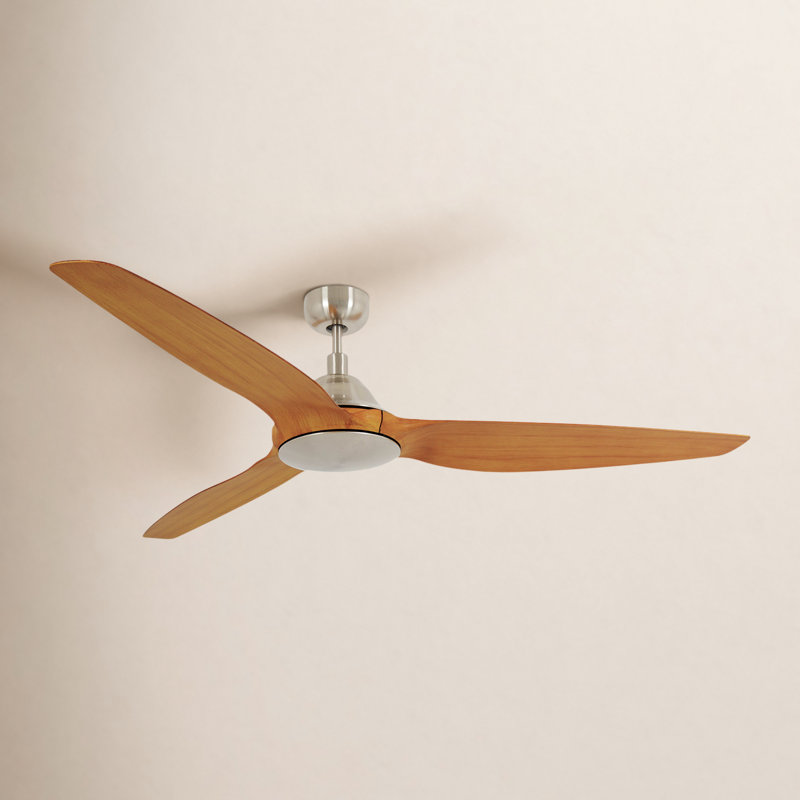 Airfusion Ceiling Fan, Brushed Chrome with Teak Blades
