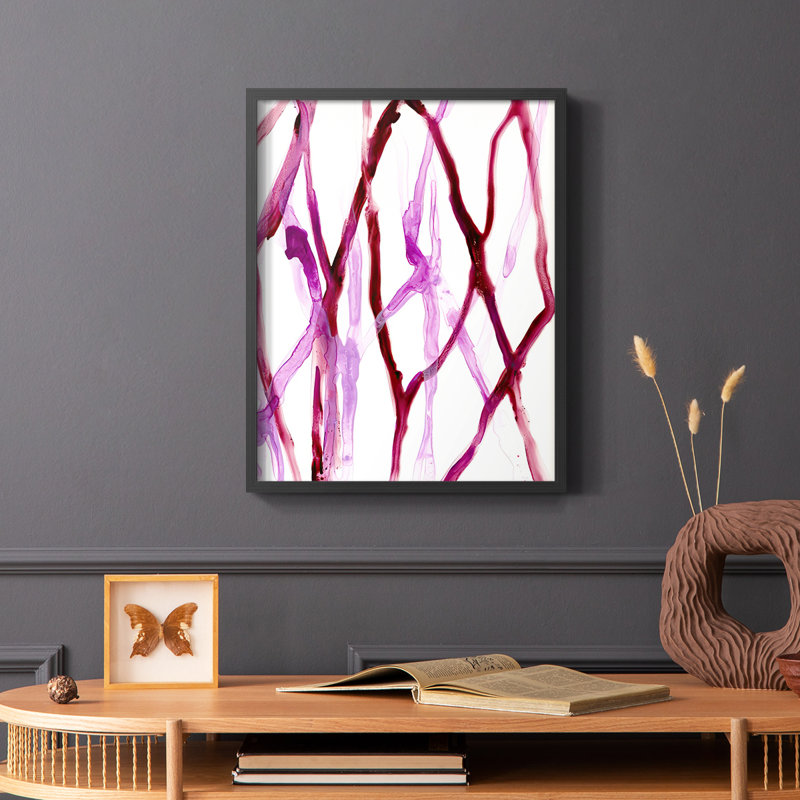 Runnel XVI Framed Print - Solid Wood, 10" H x 8" W, Black