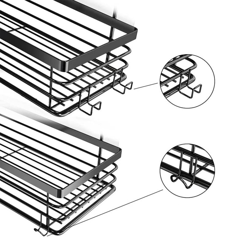 Wall Mounted Required Shower Caddy, Black