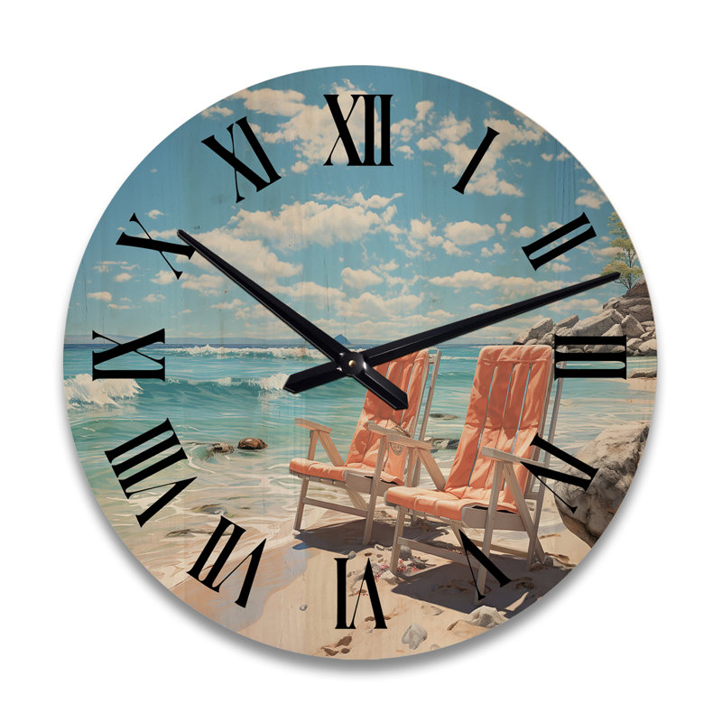 Horloge murale de plage Beach Sunkissed Sands III, Grand