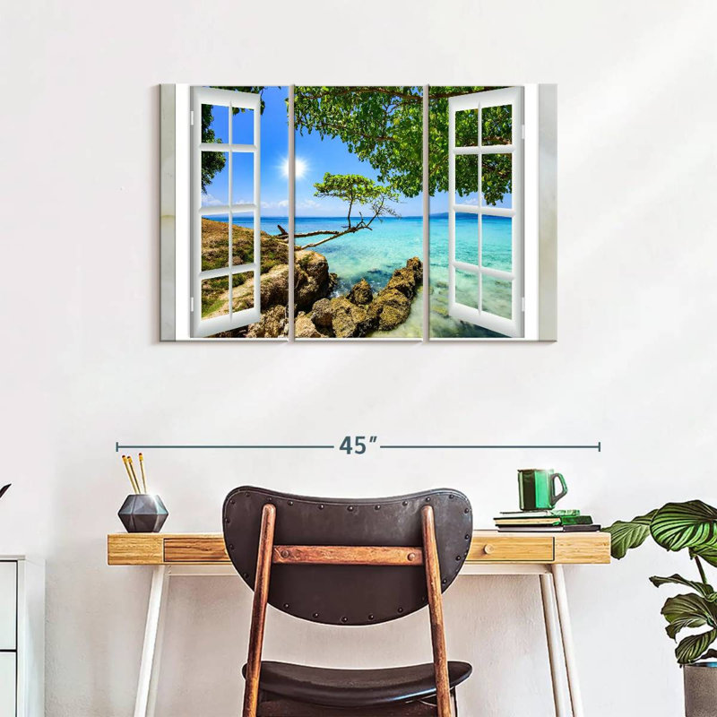 «Window View», reproduction d'art sur toile, H 24 po x l 38 po x P 1,25 po