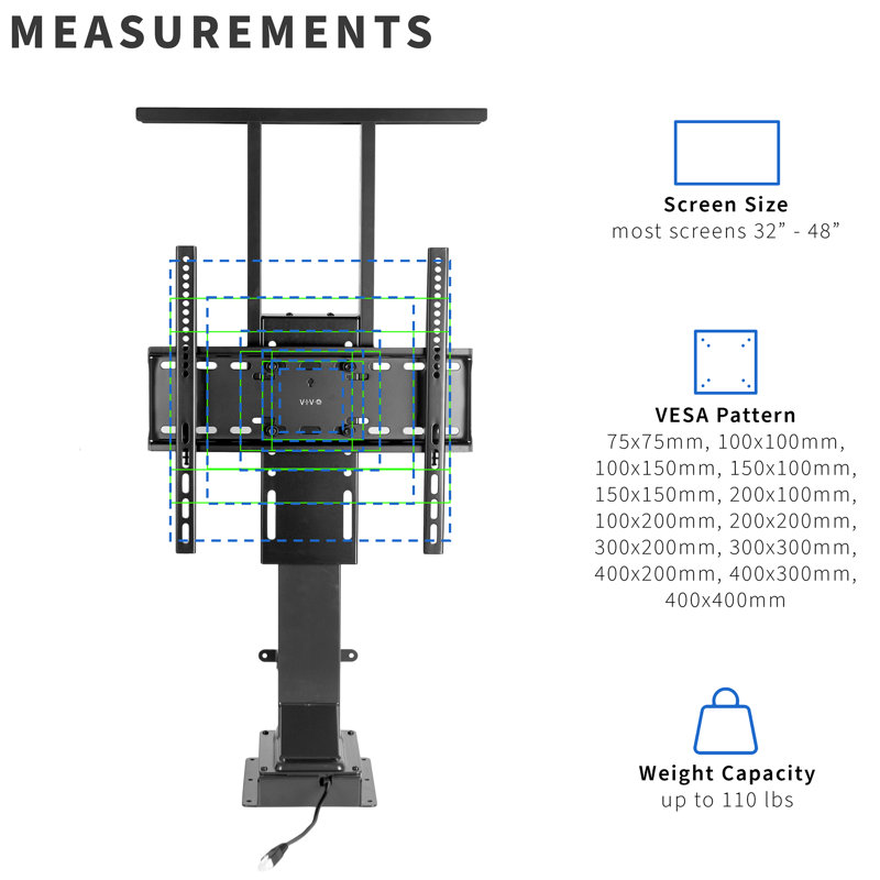 Motorized TV Stand with Remote Control