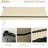 12' X 10' Retractable Deck Awning, Patio Sunshade With Manual Crank Handle, 280Gsm Fabric, Aluminum Frame, Beige For Balcony & Yard Sun Shelter Control, Protected Robust