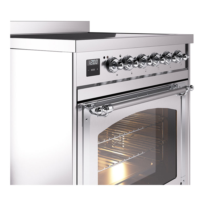 ILVE Nostalgie II Noblesse 30 in Induction Range, Stainless Steel/Chrome