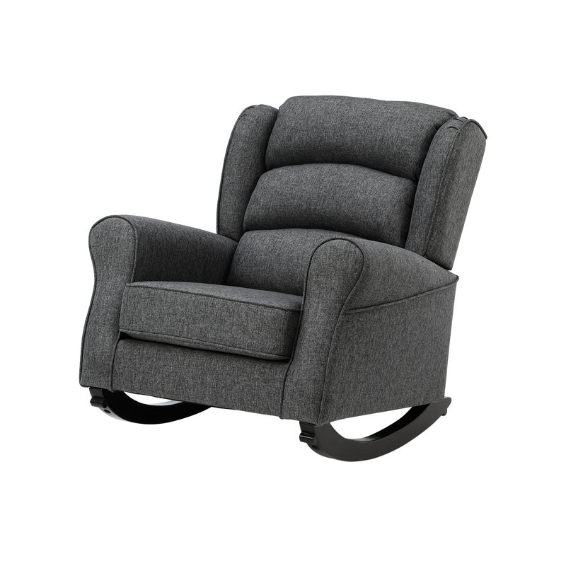 Chaise berçante en contreplaqué de 26 po de hauteur avec accoudoirs de 53,05 lb, coussin en mousse de 20 po, assise de 20 po de largeur, paquet de 79