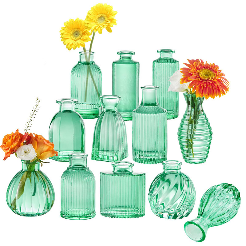 Ensemble de 12 vases Bud, Vert