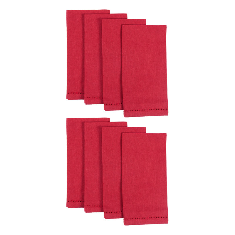 Ensemble de 8 serviettes Winston Porter, Rouge