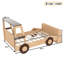 Lit voiture simple avec tablettes de rangement, lit plateforme pour enfants avec une jolie forme de voiture, design enfantin, naturel-793277601