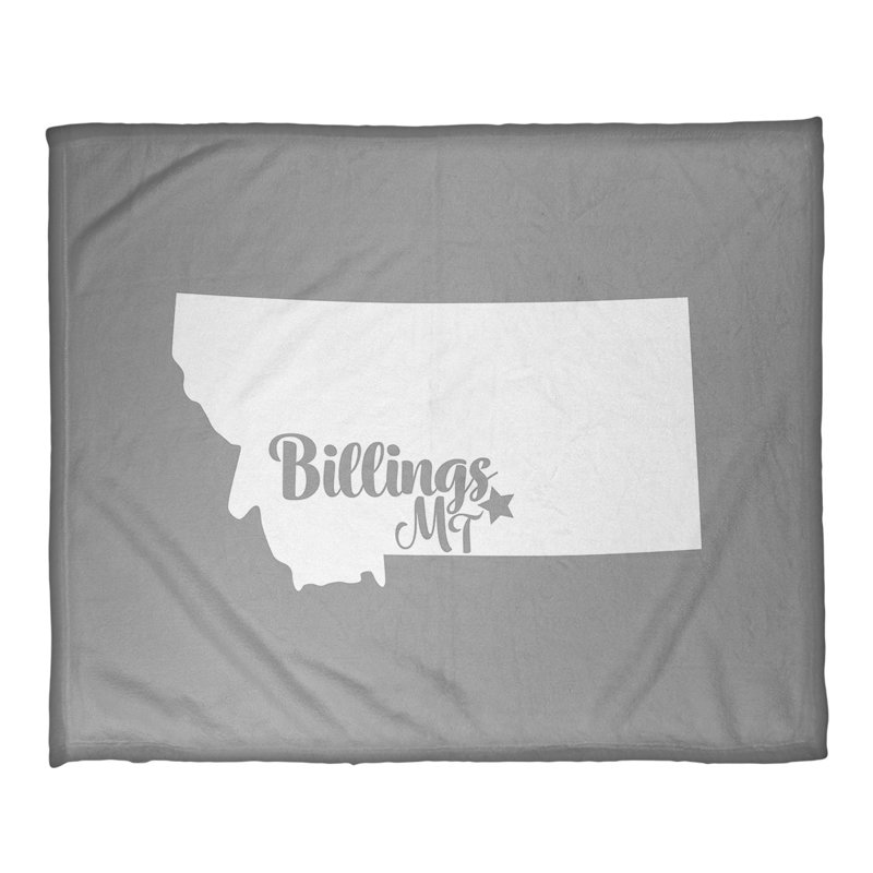 Jeté polaire billings montana, l 32,5 po x L 42,5 po, Gris