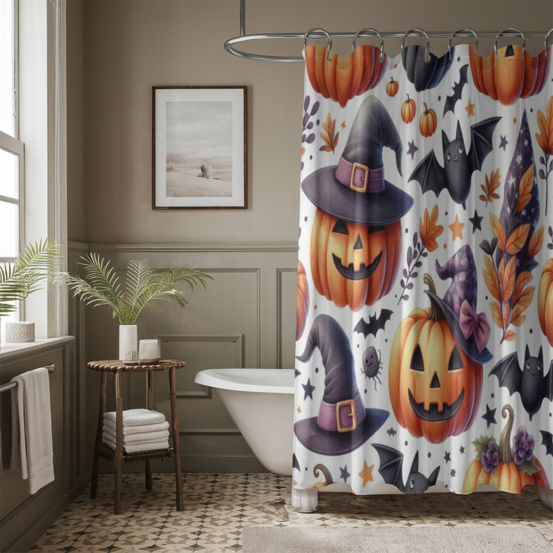 Pumpkin Parade - rideau de douche standard 1 pièce, H 74 po x l 71 po
