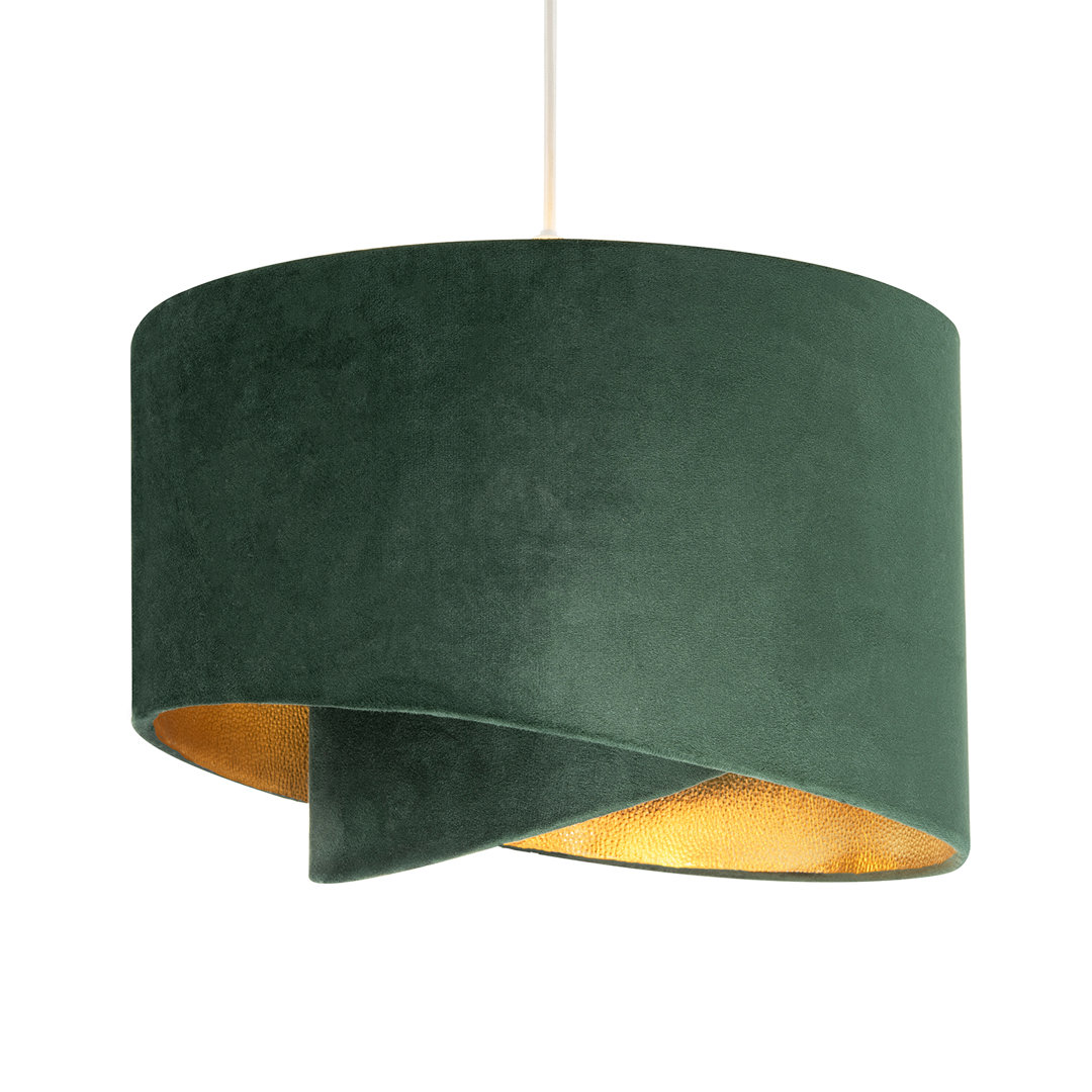 23cm H Fabric Drum Lamp Shade ( No Direct Attachment Method ) Green