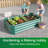 6x3 Ft Galvanized Steel Raised Garden Bed Kit - 1ft High, Outdoor Metal Planter Box for Vegetables, Herbs, Flowers & Plants | Easy Assembly, Rust-Resistant, Durable，set of 5-367466034-367466045
