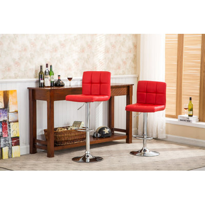 Tabouret de bar pivotant réglable en similicuir, ensemble de 2