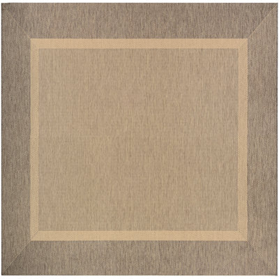 Fierce Banda Tan-Brown Indoor/Outdoor Square Rug