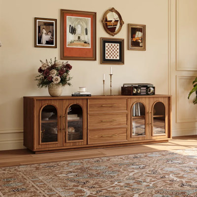 Meuble télé avec portes en verre