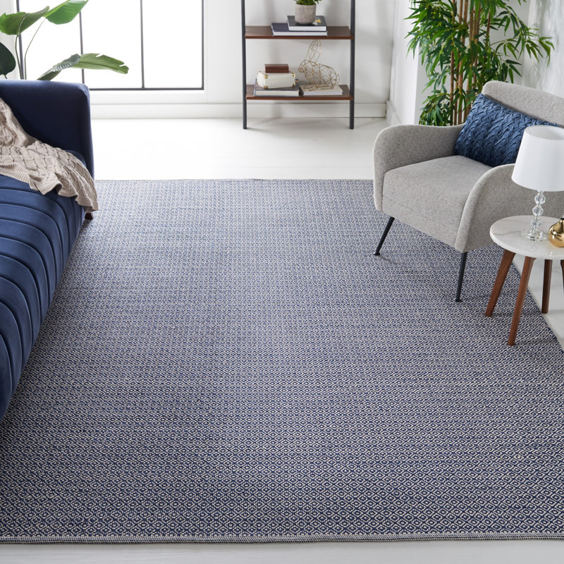 Absaln Hand Woven Cotton Geometric Rug, Rectangle 4' x 6'