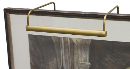 Frame Mounted Picture Light, Weathered Brass, 7.5" H x 21" W x 8" D