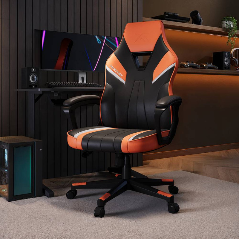 Tempest Ergonomic PC Office Gaming Chair, Orange/Black