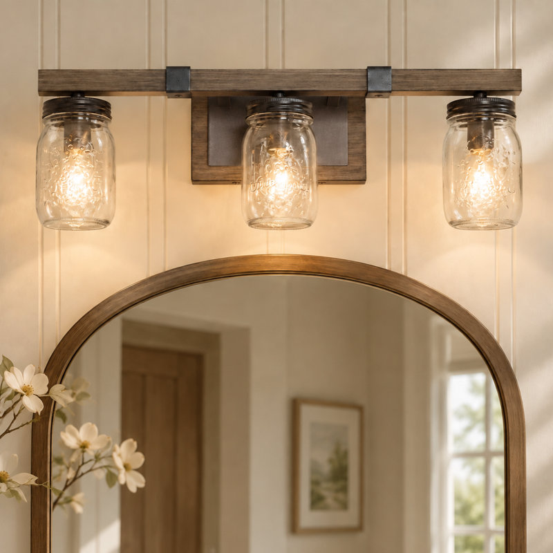 Luminaire de salle de bain de ferme moderne à intensité variable Laila certifié ETL, 3