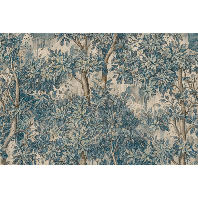 Papier peint jardin botanique rétro, 200 po x 120 po, Non tissé