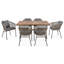 Ensemble repas pour 6 personnes avec table rectangulaire et coussins inclus-1882630409