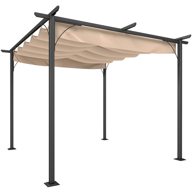 3m x 3m Metal Pergola, Beige