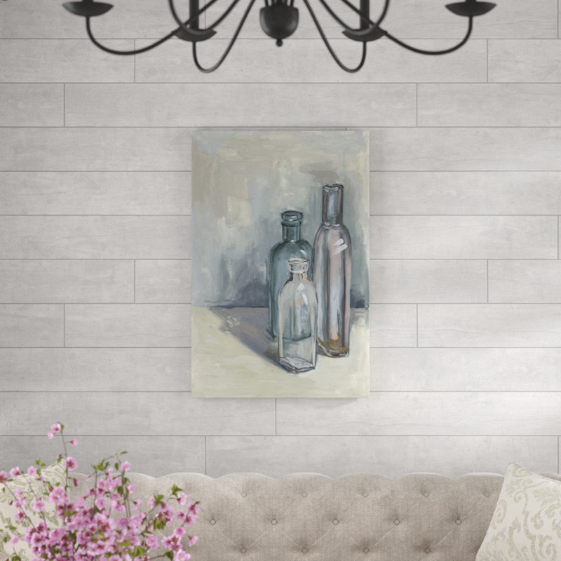 «Still Life with Bottles II» par Melissa Wang, reproduction d'art sur toile, H 36 po x l 24 po, Toile tendue