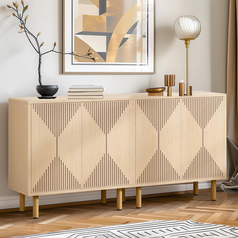 Buffet, l 59,06 po x P 13,77 po x H 31,49 po, Noyer / doré