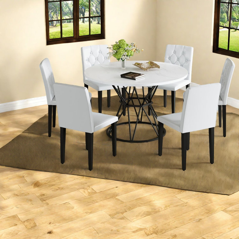 Modern Dining Table Sets(must Include Both Table And Chair), Mdf Marble