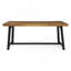 Table de salle à manger d'extérieur en bois d'acacia, finition teck sablé et noir