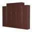 Grand lit pliable avec 2 grandes garde-robes et unités de rangement, cadre de lit en bois pour étagères murales ouvertes, chambre plateforme-47884211-47884213