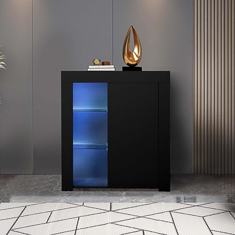 Buffet de cuisine avec lumière DEL, Noir