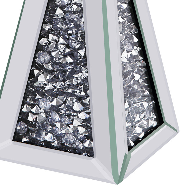 Bougeoir de table en miroir, H 13,5 po x l 5,4 po x P 5,4 po