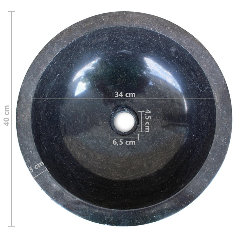Bloomsbury Market Ryley 5.91mm L x 15.7480315mm W Marble Specialty Sink, Black
