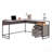 L-Shaped Desk With Minimalist Design, Brown Finish
