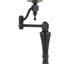 Lampe sur pied à bras pivotant 61 po bronze avec abat-jour carré brun