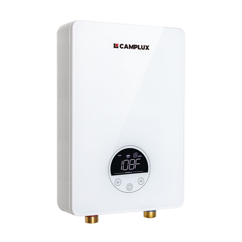 Chauffe-eau électrique sans réservoir CAMPLUX 1,8 GPM 6 kW 240 V, blanc