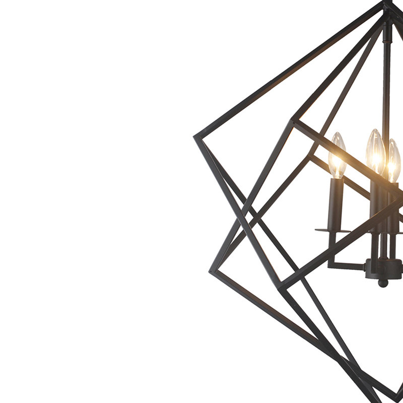 4 - Light Dimmable Geometric Chandelier