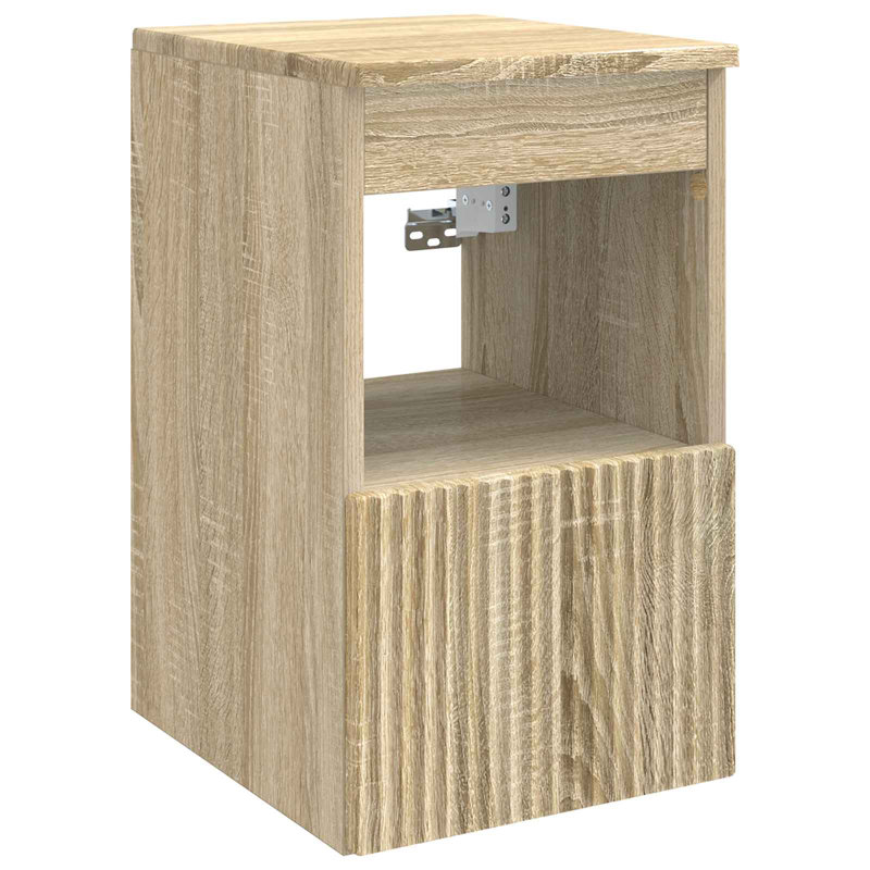 Vanity & Mirror Set, Light Wood