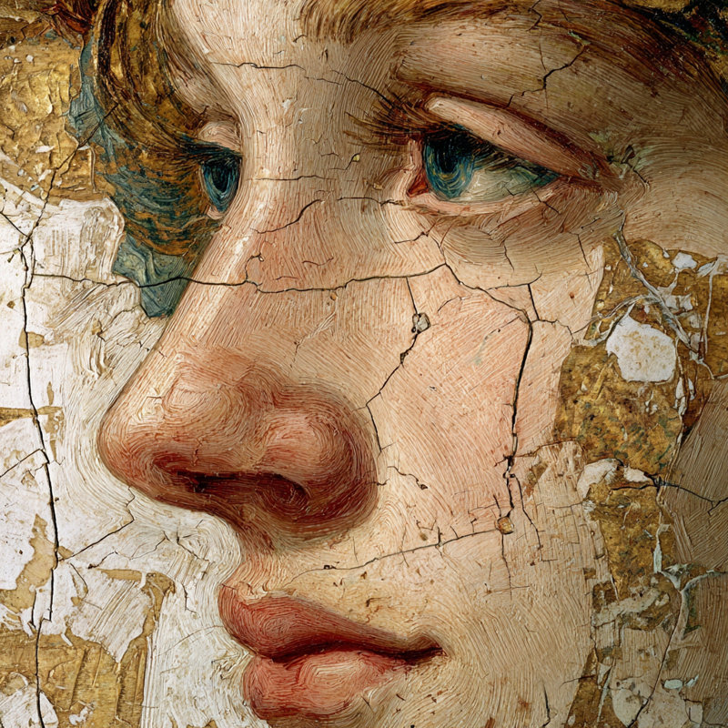 «Aged Beauty», art mural sur toile tendue, L 12 po x H 12 po x P 1 po