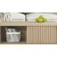 Table basse avec porte coulissante en chêne naturel moderne 39,4 po Abdullah