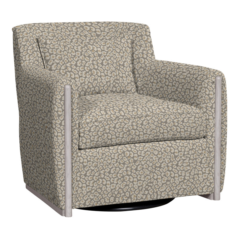 Thom Filicia Home Upholstered Swivel Armchair, Nomad Slate Crypton® Chenille, Dove Gray
