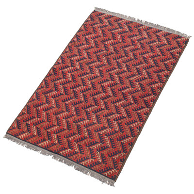 Alarick One-of-a-Kind 3'2" X 4'9" 2010s Wool Area Rug in Red
