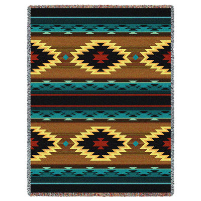 Couverture Pure Country Weavers Anatolia - d'inspiration amérindienne du Sud-Ouest - jeté en coton tissé à la main - fabriqué aux É.-U.