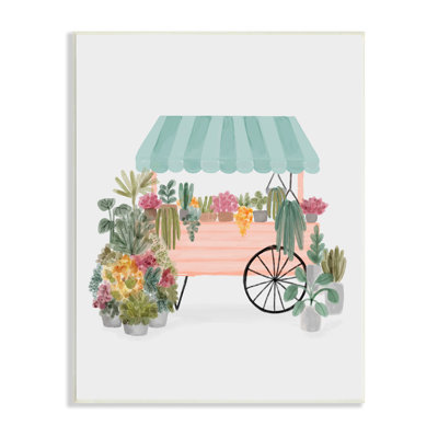 Pavillon Wagon de plantes succulentes à motif floral par Nina Muis Surface Design - Peinture