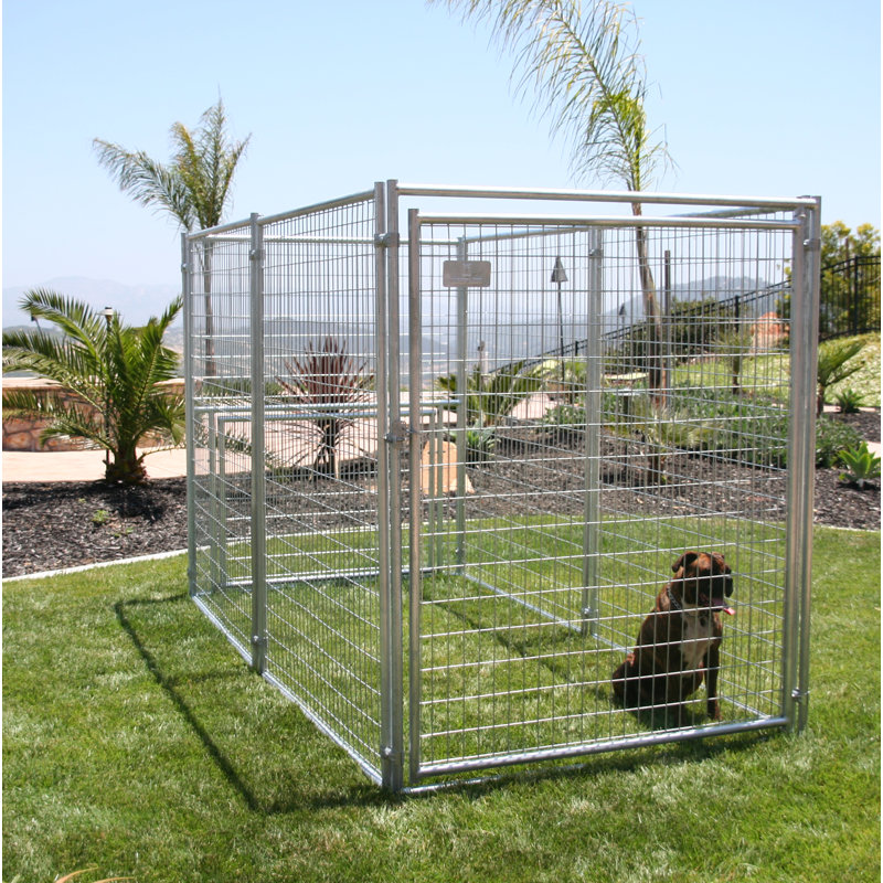 Rugged Ranch 5Ft X 10Ft X 6Ft Galvanized Steel Kennel for Dogs, Goats, Pigs & More