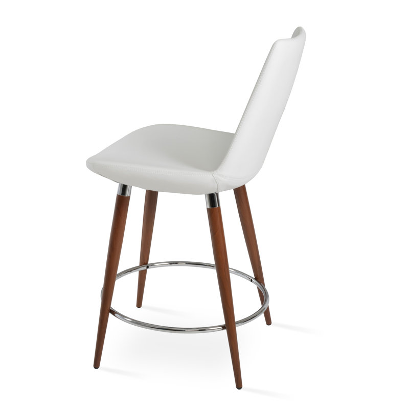 Eiffel Ana Bar & Counter Stool, Cream, Counter Stool (24" Seat Height), Walnut