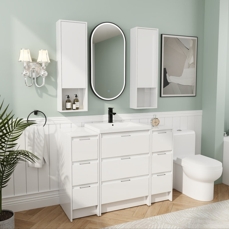 Meuble-lavabo simple 48 po avec 9 tiroirs pour un rangement généreux